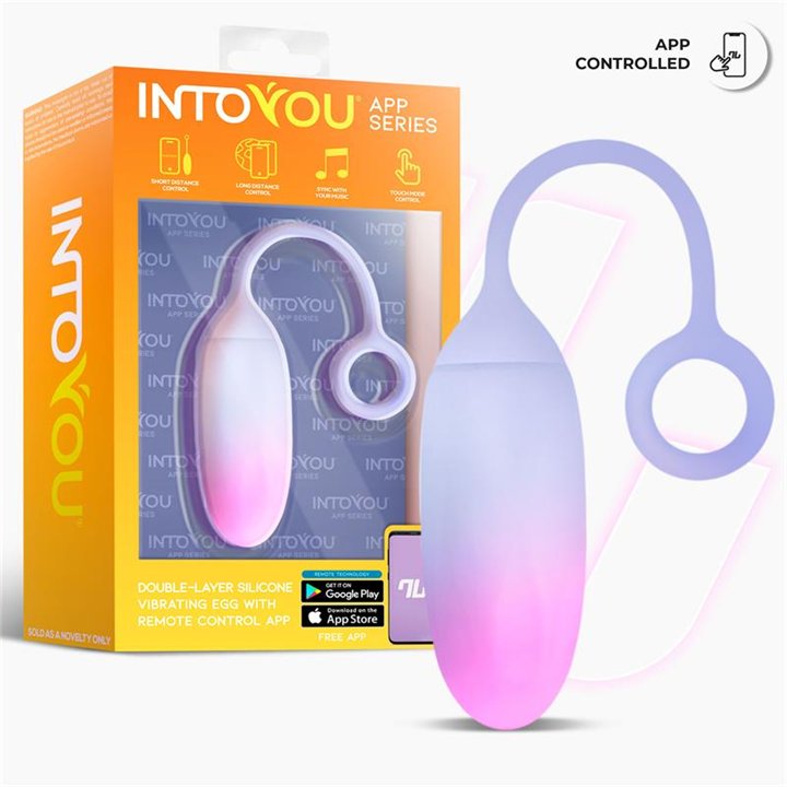 Vibrating Egg Double Layer Silicone with APP Pink/Blue - IN-233 - Teknashop Ltd