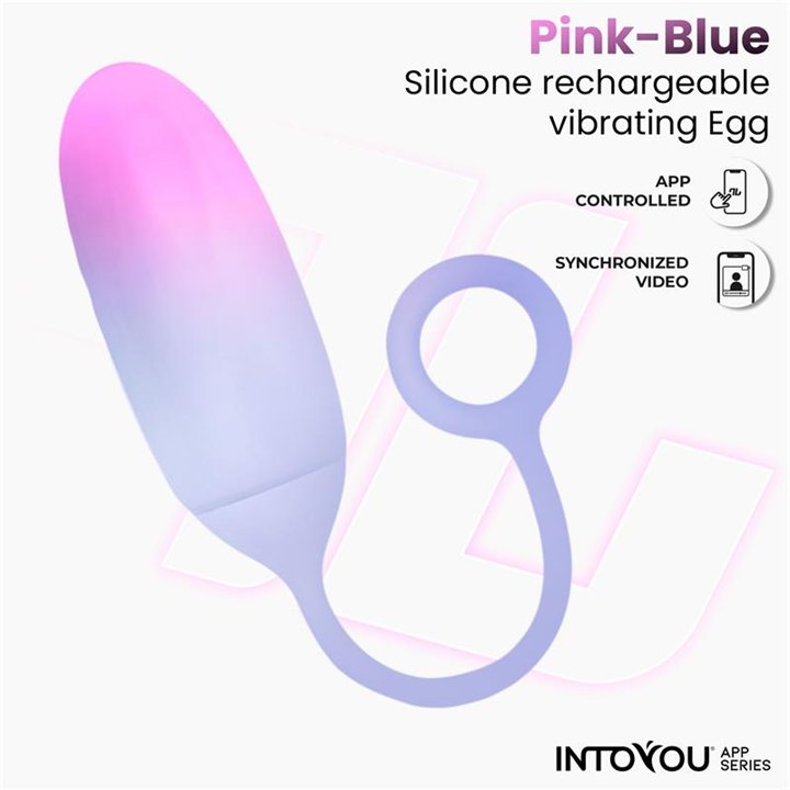 Vibrating Egg Double Layer Silicone with APP Pink/Blue - IN-233 - Teknashop Ltd