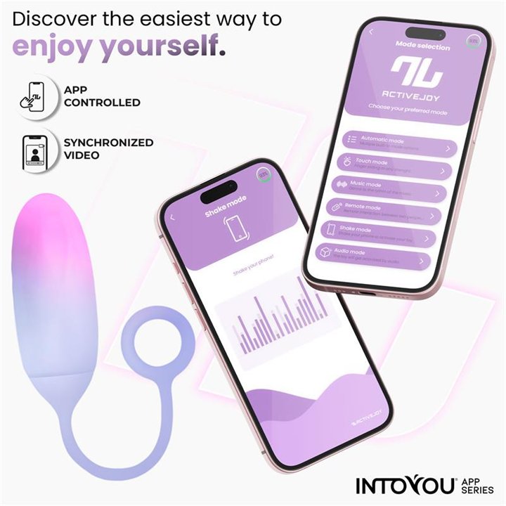 Vibrating Egg Double Layer Silicone with APP Pink/Blue - IN-233 - Teknashop Ltd