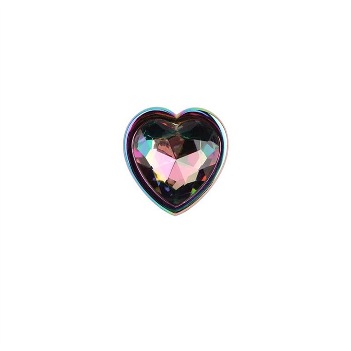 Rainbow Effect Metal Butt Plug with Heart Jewel 2,7 - CN-191430160 - Teknashop Ltd