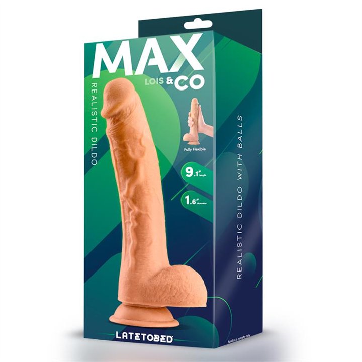 Lois Realistic Dildo with Testicles 9.1 Flesh - MX-705 - Teknashop Ltd