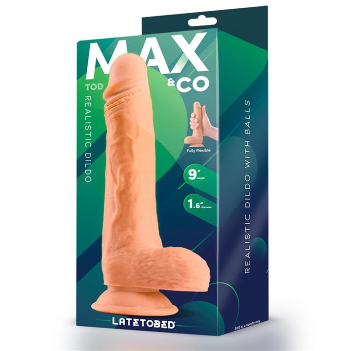 Tod Realistic Dildo with Testicles 9 Flesh - MX-703 - Teknashop Ltd