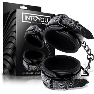 Adjustable Ankle Cuffs Sapphire Vegan Leather - BD-647 - Teknashop Ltd