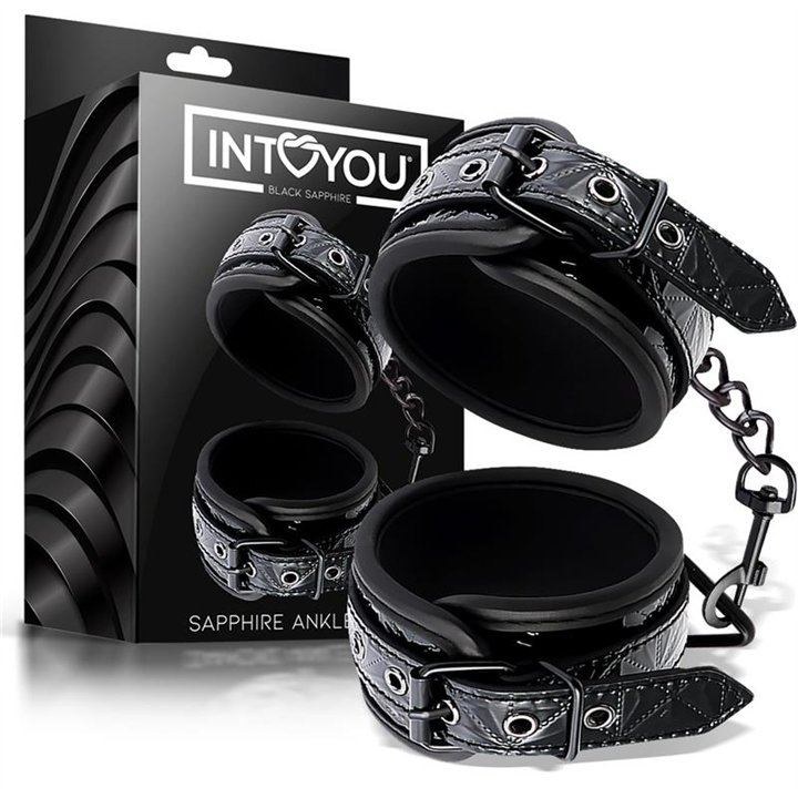 Adjustable Ankle Cuffs Sapphire Vegan Leather - BD-647 - Teknashop Ltd