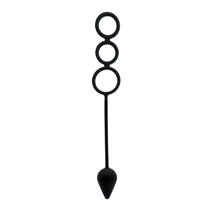 Anal Plug with Penis Rings Silicone - R9133.5 - Teknashop Ltd