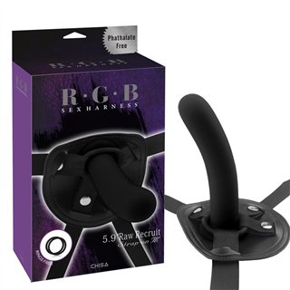 Strap-On with Dildo Raw Recruit Size M Black - CN-544075374 - Teknashop Ltd