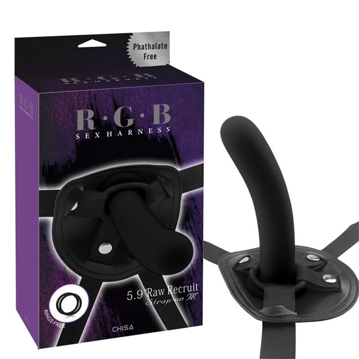 Strap-On with Dildo Raw Recruit Size M Black - CN-544075374 - Teknashop Ltd