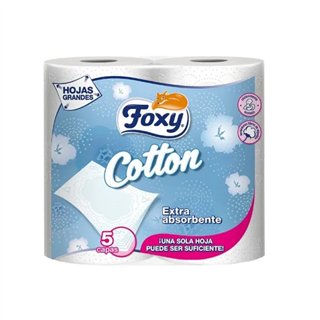 Foxy Cotton Toilet Paper 5 Layers 4 Rolls - unisex - Teknashop Ltd