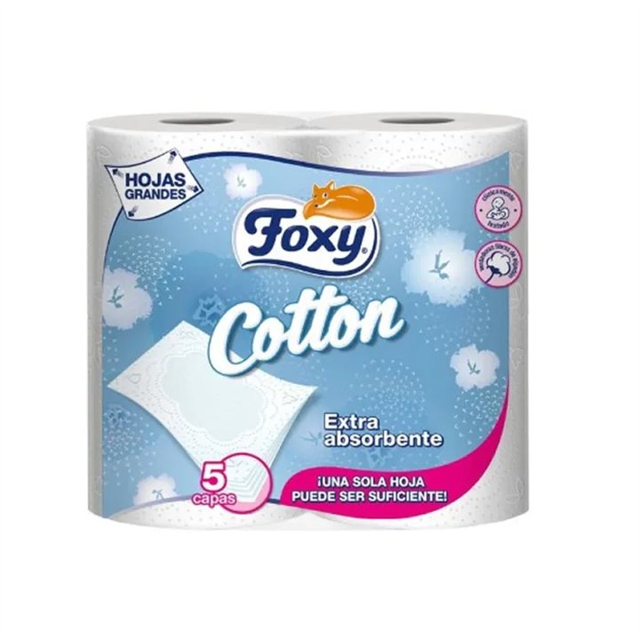Foxy Cotton Toilet Paper 5 Layers 4 Rolls - unisex - Teknashop Ltd