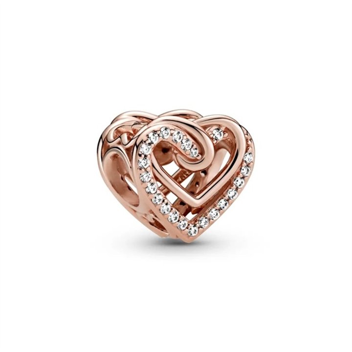 PANDORA CHARMS Mod. SPARKLING ENTWINED HEARTS - WW.789270C01 - Teknashop Ltd