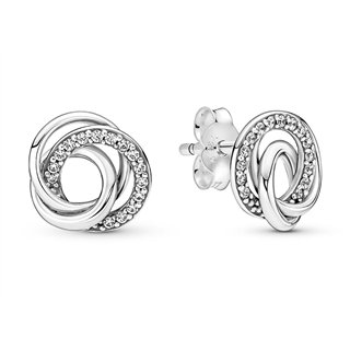 PANDORA Mod. SPARKLING ROUND & SQUARE DROP EARRINGS - WW.291156C01 - Teknashop Ltd