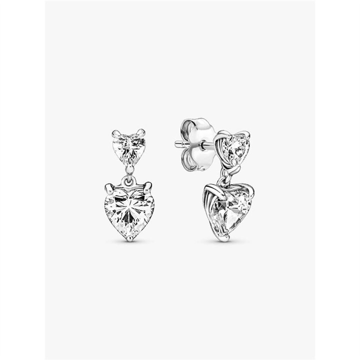 PANDORA JEWELRY Mod. SPARKLING DOUBLE HOOP EARRINGS - WW.291199C01 - Teknashop Ltd