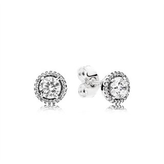 PANDORA Mod. ROUND SPARKLE STUD EARRINGS - WW.296272CZ - Teknashop Ltd