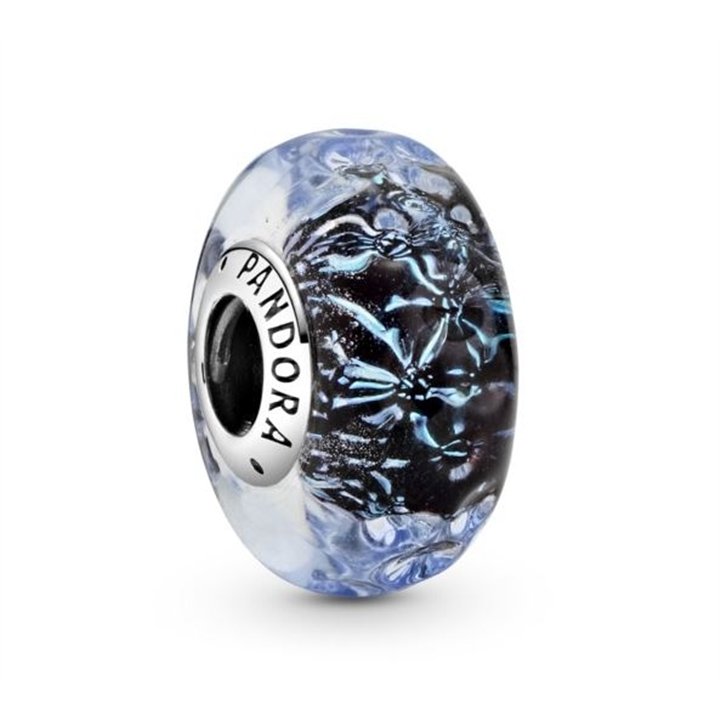 PANDORA Mod. WAVY DARK BLUE MURANO GLASS OCEAN CHARM - WW.798938C00 - Teknashop Ltd