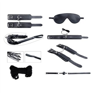 Secret Desires Black 8 Pieces BDSM - A-33559 - Teknashop Ltd