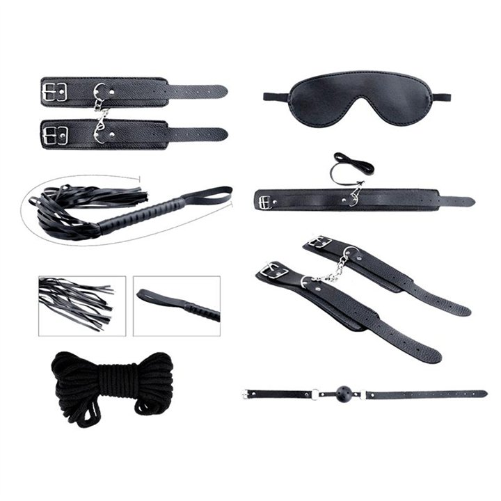 Secret Desires Black 8 Pieces BDSM - A-33559 - Teknashop Ltd