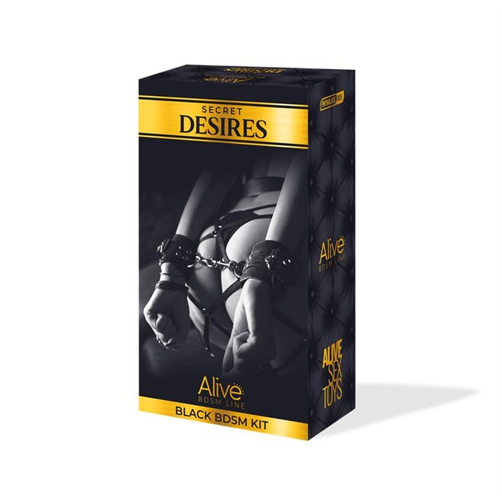 Secret Desires Black 8 Pieces BDSM - A-33559 - Teknashop Ltd