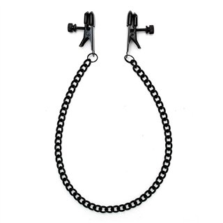 Adjustable nipple clamps with black chain - R8169 - Teknashop Ltd