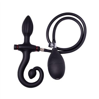 Inflatable Anal Plug with Handle and Pump Black - R9164 - Teknashop Ltd