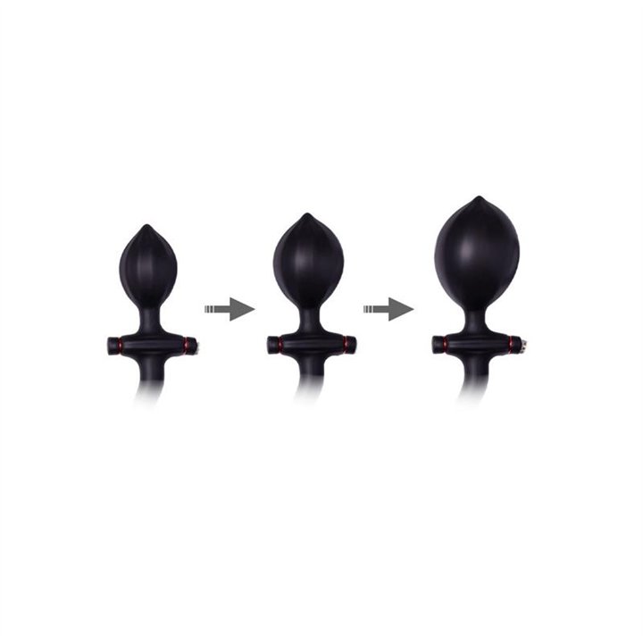 Inflatable Anal Plug with Handle and Pump Black - R9164 - Teknashop Ltd