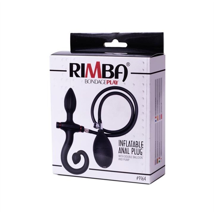 Inflatable Anal Plug with Handle and Pump Black - R9164 - Teknashop Ltd