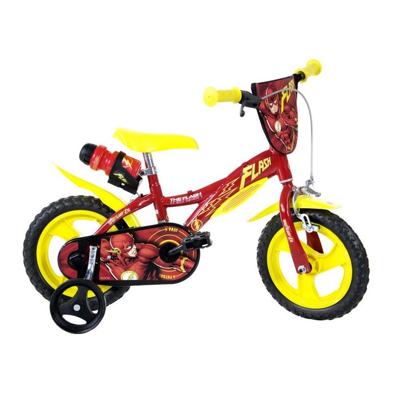 Flash 12 Inch 21 cm Boys Fixed Gear Red/Yellow