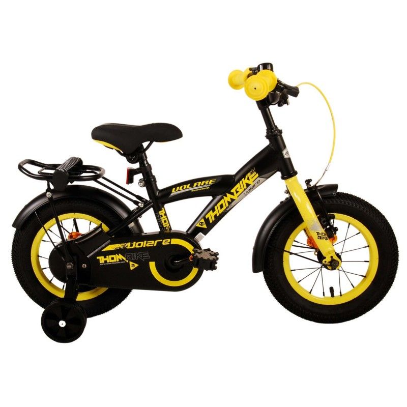 Thombike 12 Inch 21,5 cm Boys Coaster Brake Black/Yellow