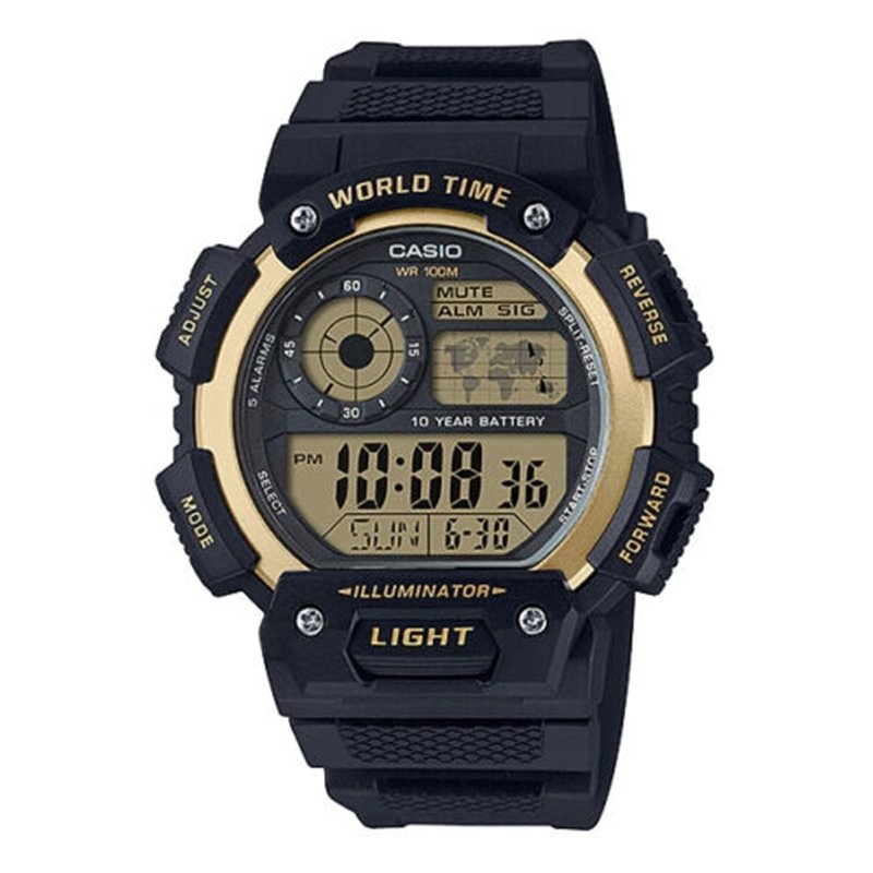 CASIO Mod. WORLD TIME ILLUMINATOR - 5 Alarms. 10 Year battery