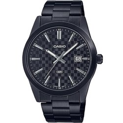 CASIO DATE CARBON LOOK DIAL BLACK SERIE- Black