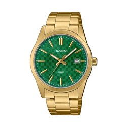 CASIO DATE CARBON LOOK DIAL GOLD SERIE - Green