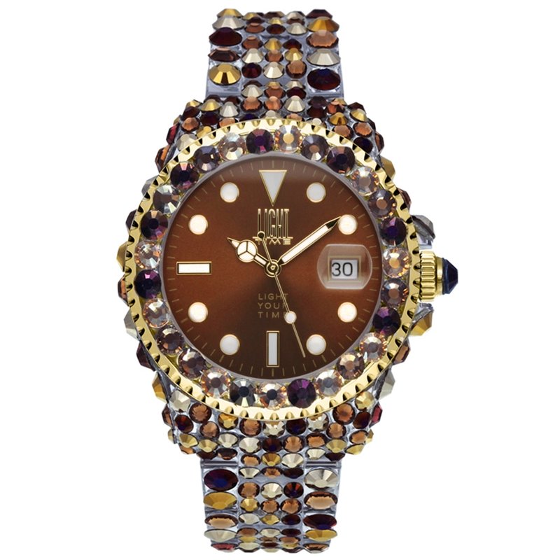 LIGHT TIME Mod. MEDITERRANEO - Full Strass / Brown