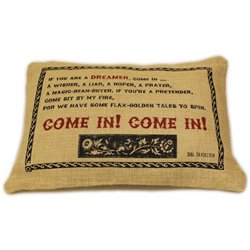 CUSCINI LETTERARI - Copricuscino in Juta lavata / Juta washed pillow case COME IN! - Size 38x25cm