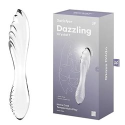 SATISFYER DAZZLING CRYSTAL DILDO HOT & COLD TEMPERATURE PLAY TRANSPARENTE 1UN;MUJER