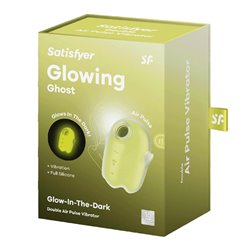 SATISFYER GLOWING GHOST DOUBLE AIR PULSE VIBRADOR AMARILLO 1UN;MUJER