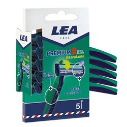 LEA PREMIUM CUCHILLAS DESECHABLES 2 HOJAS BASCULANTES 5UNHOMBRE