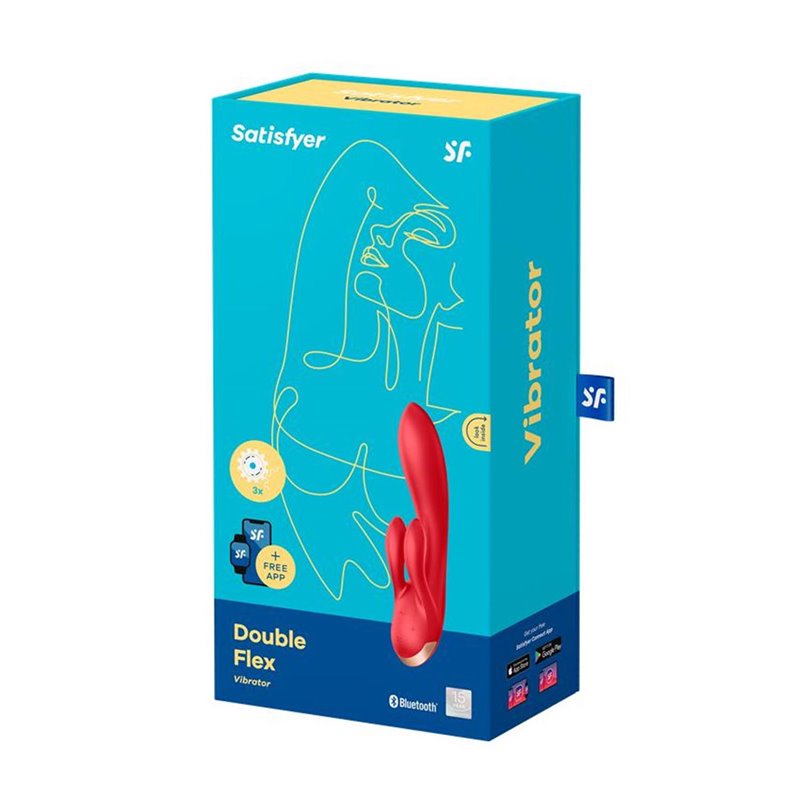 SATISFYER DOUBLE FLEX VIBRADOR ROJO CON APP 1UNMUJER