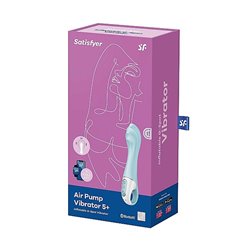 SATISFYER AIR PUMP VIBRATOR 5+ VIBRADOR PUNTO G INFLABLE AZUL 1UN;MUJER