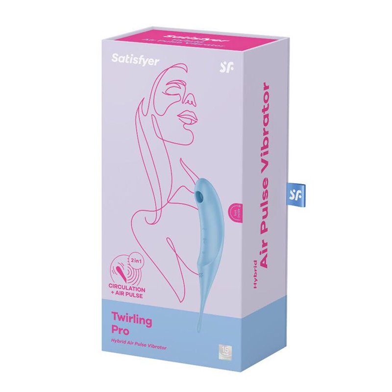 SATISFYER TWIRLING PRO VIBRADOR AIR PULSE HYBRID AZUL 1UN;UNISEX