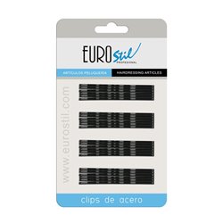 EUROSTIL ONDULADOS CLIPS ACERO NEGRO NEGRO 70MM PACK 1UN;UNISEX