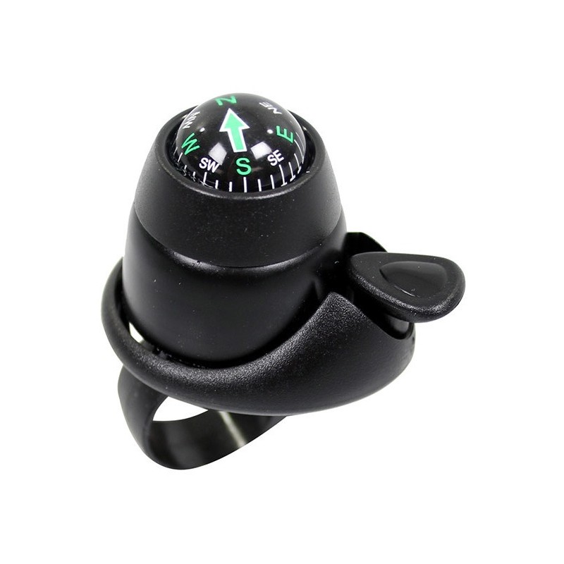 Bicycle Bell with Compass 34 mm Black