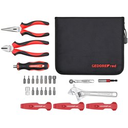 Bicycle workshop tool set Black/red 25-piece