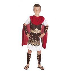 Gladiator Kostüm Junior 7 - 9 Jahre Rot/Braun Größe 128/140