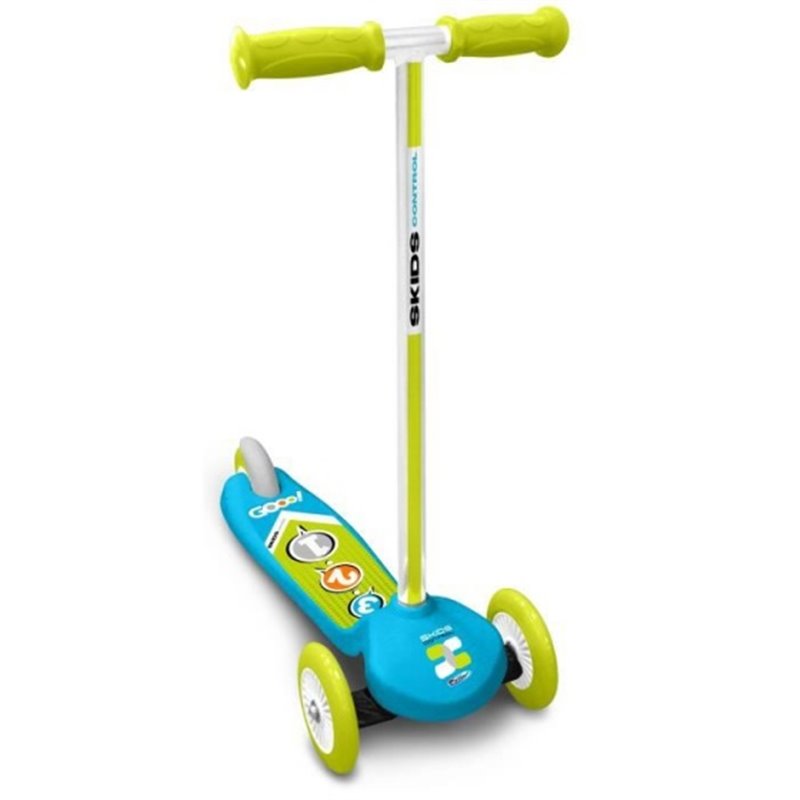 3-Rad Kinderroller Fußbremse Blau/Grün