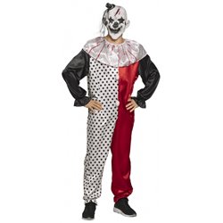 Psycho Clown Kostüm Männer Wi/Rot Größe 50/52/54