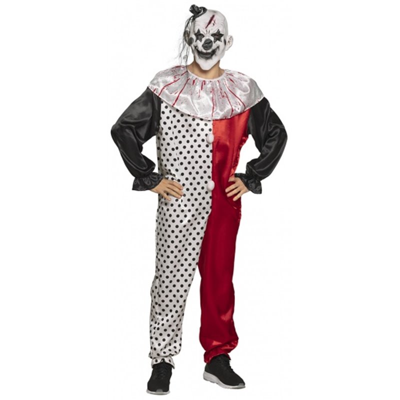 Psycho Clown Kostüm Männer Wi/Rot Größe 50/52/54