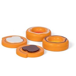 plundergebäck Junior 6 cm Holz orange/braun 4-teilig