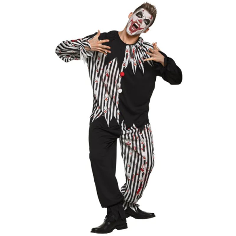 Blutiger Clown Kostüm Männer Schwarz/Weiß Größe 58/60