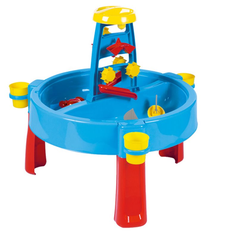 3-in-1 Sand- und Wassertisch mit Zeichentisch Blau/Rot