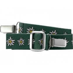 belt elastic with clip green flowers junior size 2