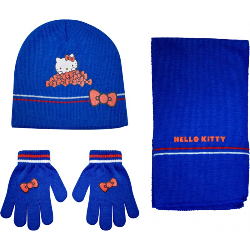 winter set Hello Kitty junior acrylic blue 4-piece one-size